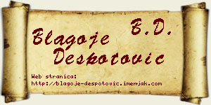 Blagoje Despotović vizit kartica